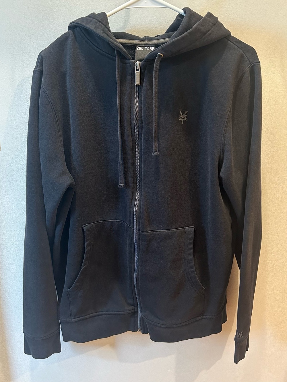 ZOO YORK Men’s Black Full Zip Fleece Hoodie Size M